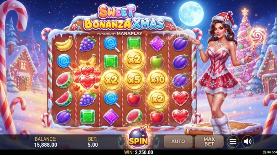 Tela de jogo de Sweet Bonanza